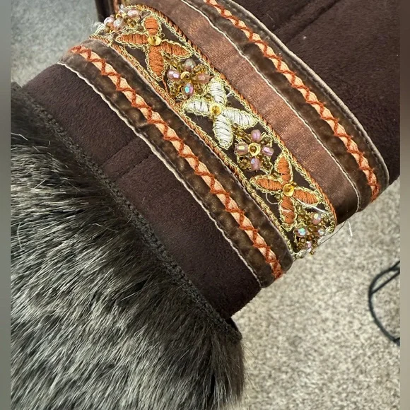 Coldwater Creek Faux Suede & Faux Fur Coat - Picture 11 of 13